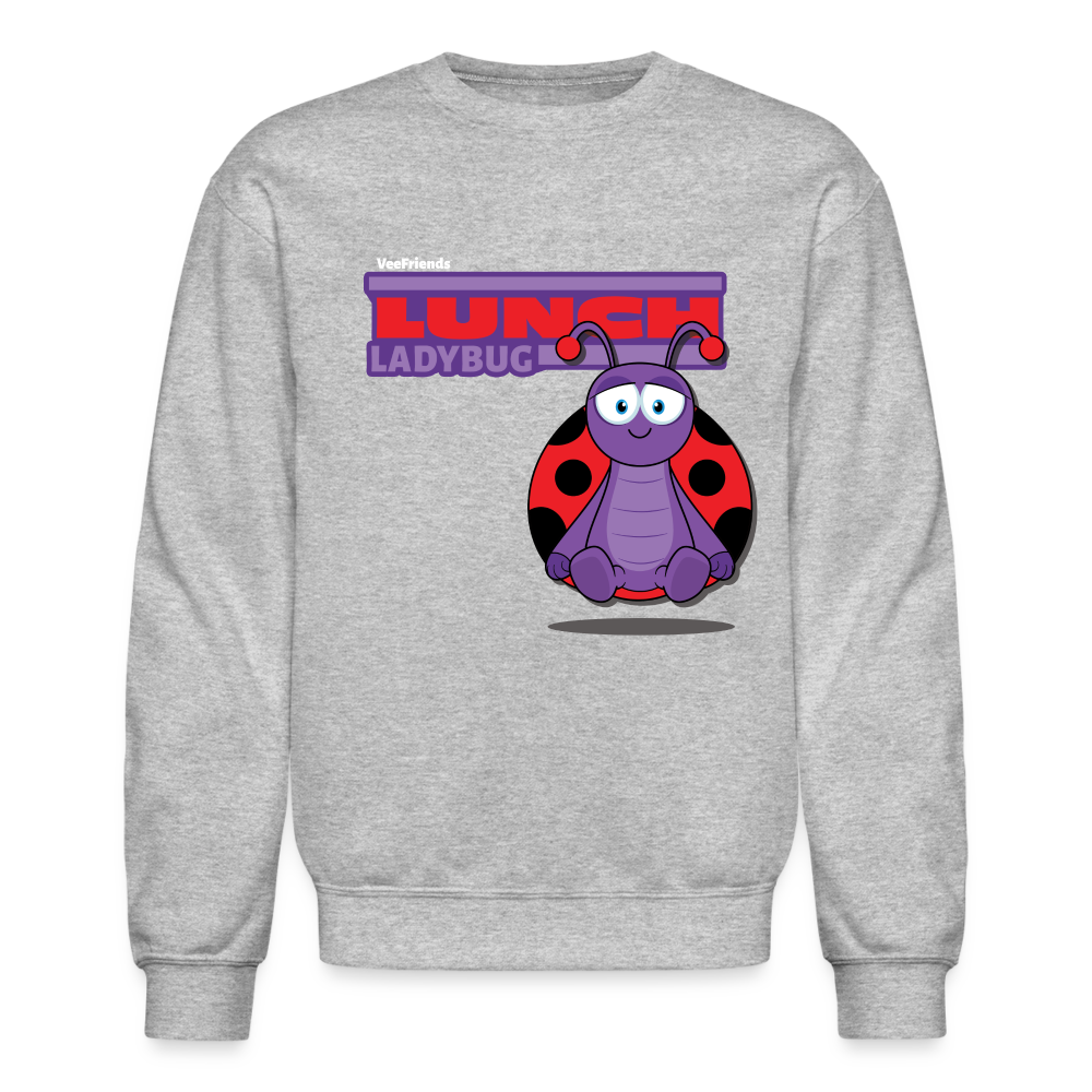 Lunch Ladybug Character Comfort Adult Crewneck Sweatshirt - heather gray