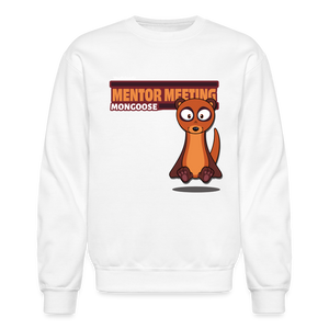 Mentor Meeting Mongoose Character Comfort Adult Crewneck Sweatshirt - white
