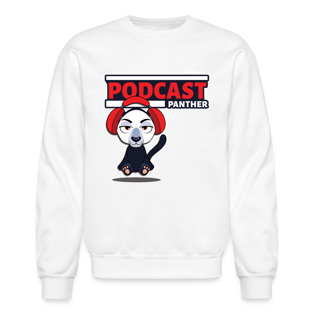 
            
                Load image into Gallery viewer, Podcast Panther Character Comfort Adult Crewneck Sweatshirt - white
            
        