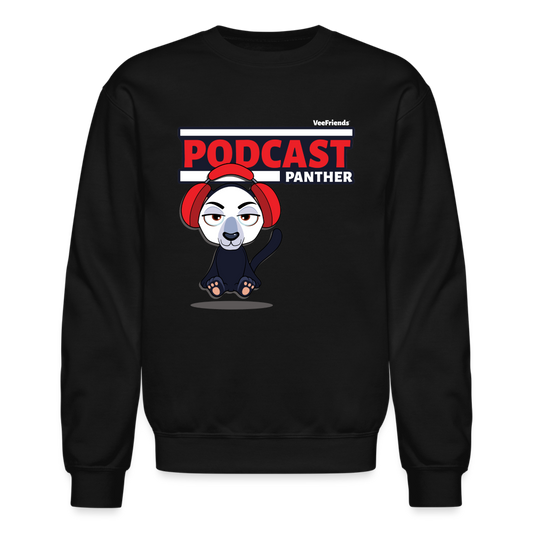 Podcast Panther Character Comfort Adult Crewneck Sweatshirt - black