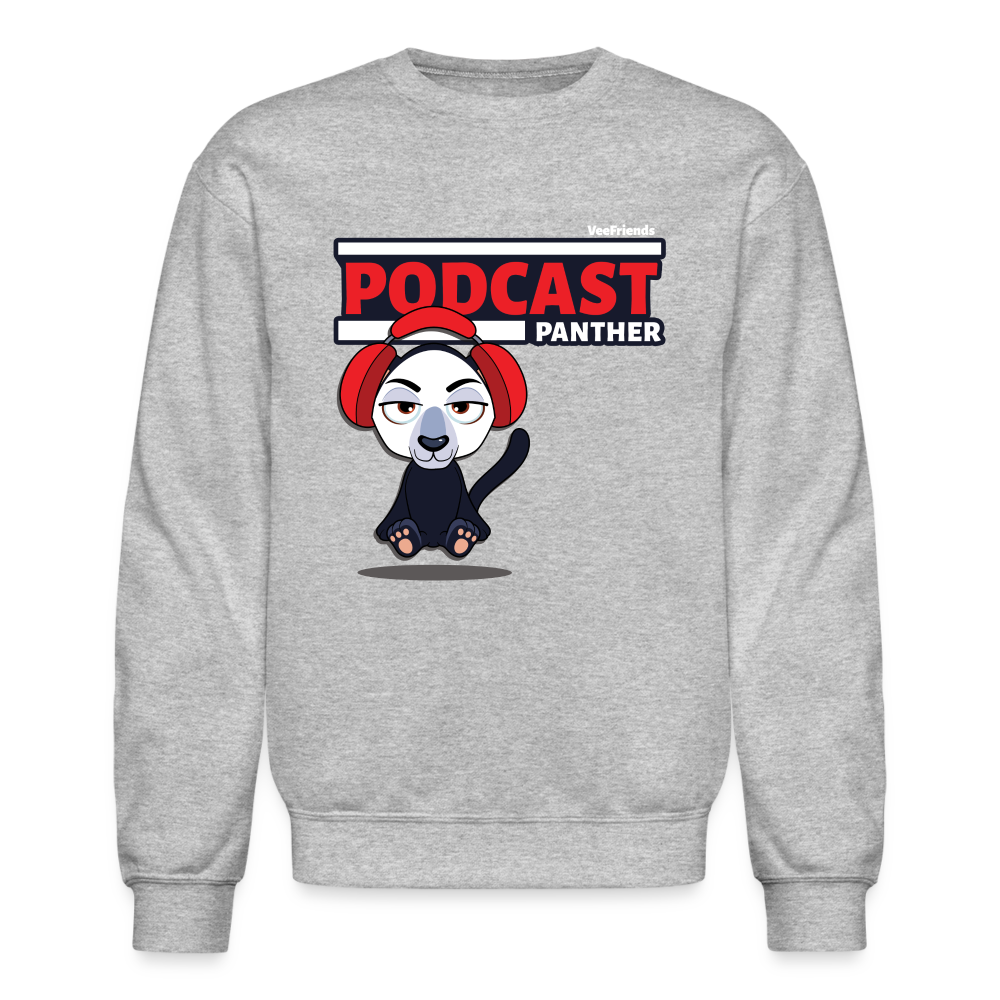 
            
                Load image into Gallery viewer, Podcast Panther Character Comfort Adult Crewneck Sweatshirt - heather gray
            
        