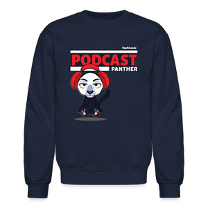 Podcast Panther Character Comfort Adult Crewneck Sweatshirt - navy