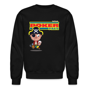Poker Pirate Character Comfort Adult Crewneck Sweatshirt - black
