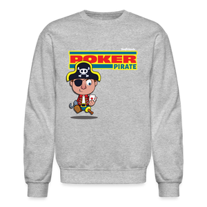 Poker Pirate Character Comfort Adult Crewneck Sweatshirt - heather gray