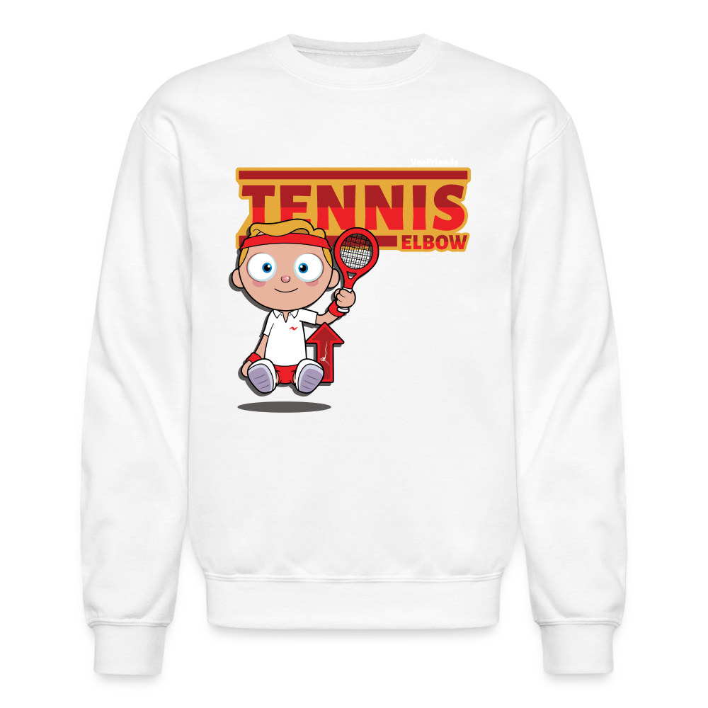 Tennis Elbow Character Comfort Adult Crewneck Sweatshirt - white