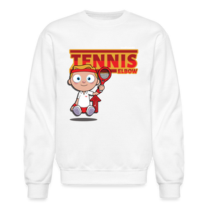 Tennis Elbow Character Comfort Adult Crewneck Sweatshirt - white