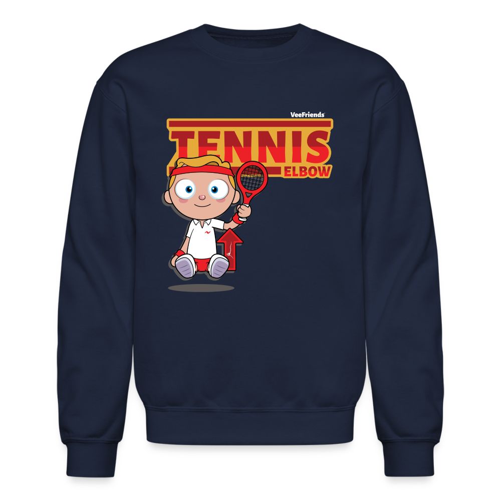 Tennis Elbow Character Comfort Adult Crewneck Sweatshirt - navy