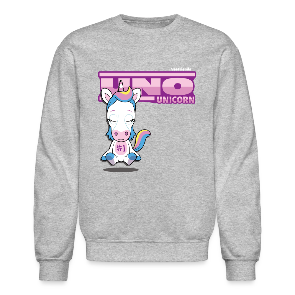 Uno Unicorn Character Comfort Adult Crewneck Sweatshirt - heather gray