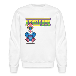 Video Game Vulture Character Comfort Adult Crewneck Sweatshirt - white