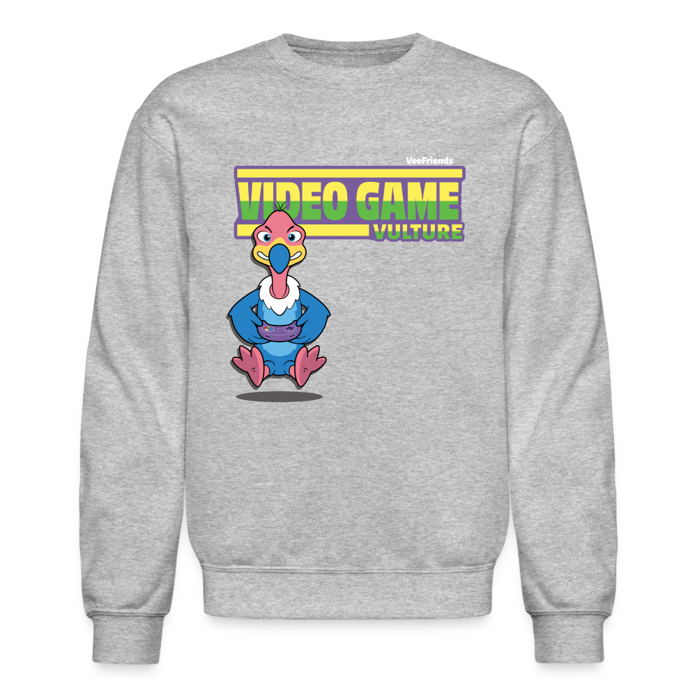 Video Game Vulture Character Comfort Adult Crewneck Sweatshirt - heather gray