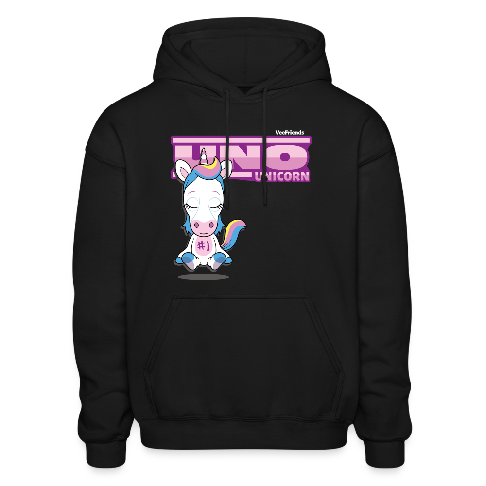 Uno Unicorn Character Comfort Adult Hoodie - black