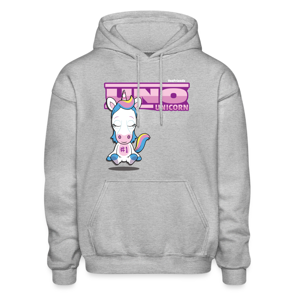 Uno Unicorn Character Comfort Adult Hoodie - heather gray