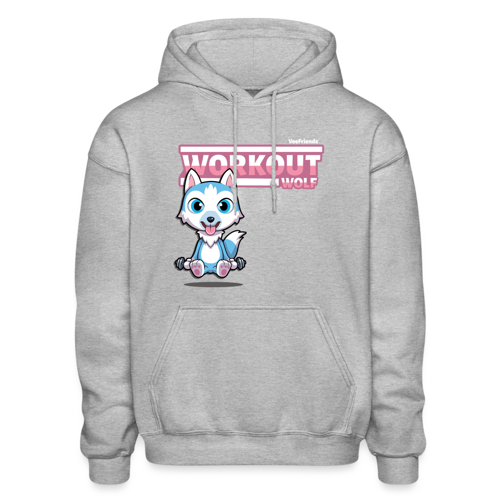 Workout Wolf Character Comfort Adult Hoodie - heather gray