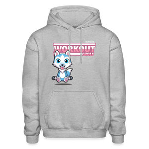 Workout Wolf Character Comfort Adult Hoodie - heather gray