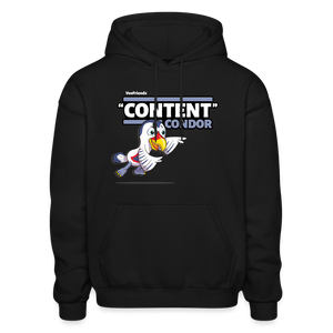 "Content" Condor Character Comfort Adult Hoodie - black