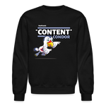 "Content" Condor Character Comfort Adult Crewneck Sweatshirt - black