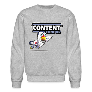 "Content" Condor Character Comfort Adult Crewneck Sweatshirt - heather gray