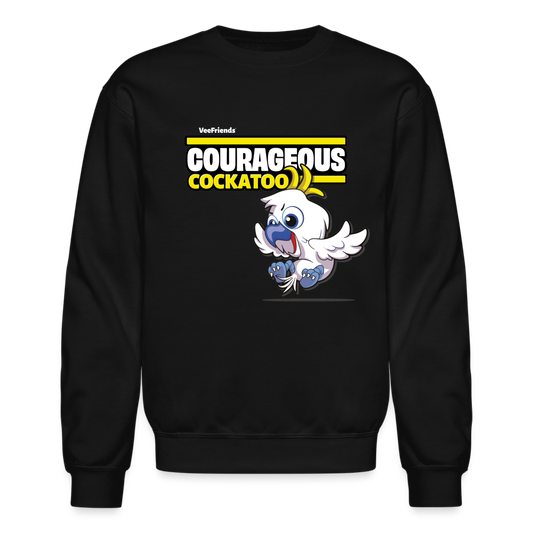 Courageous Cockatoo Character Comfort Adult Crewneck Sweatshirt - black