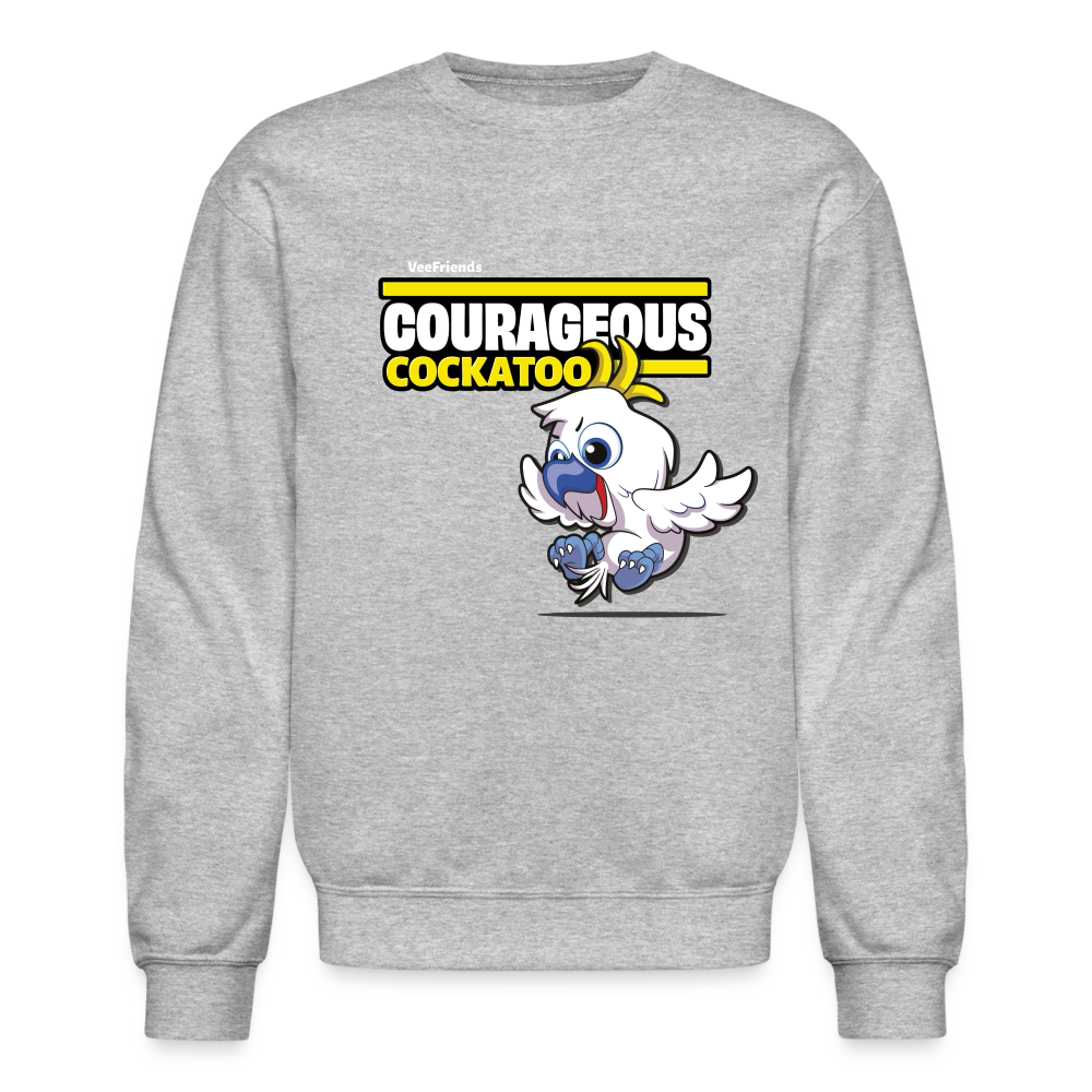 Courageous Cockatoo Character Comfort Adult Crewneck Sweatshirt - heather gray