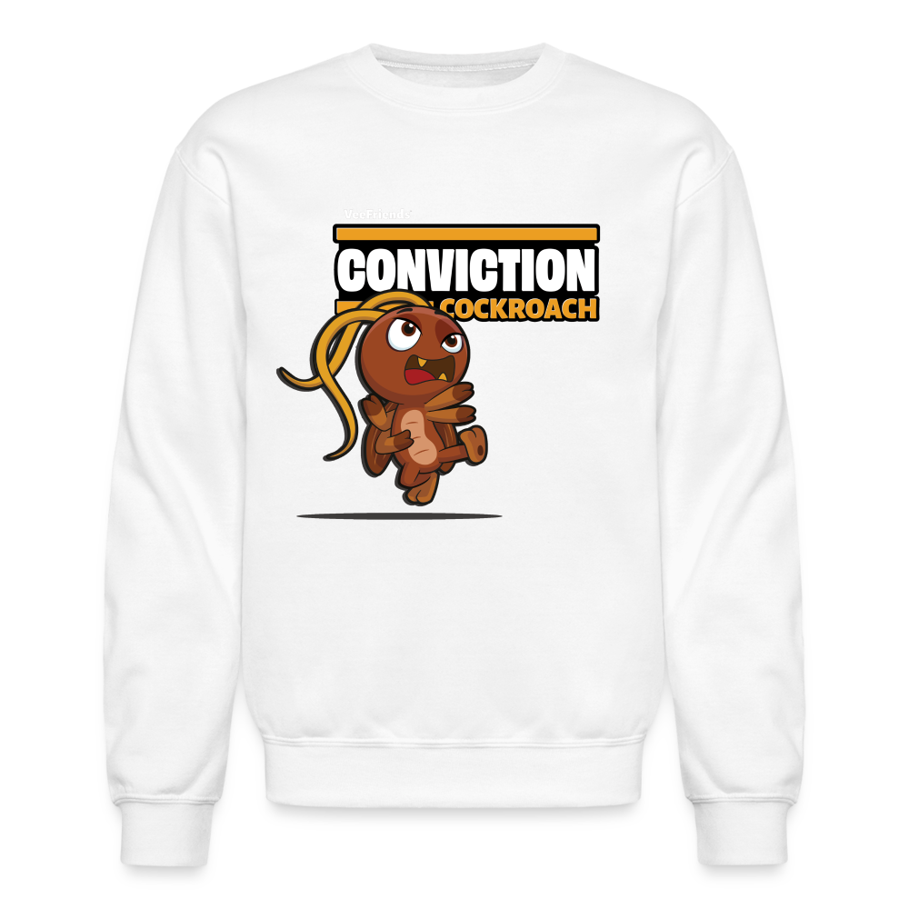 
            
                Load image into Gallery viewer, Conviction Cockroach Character Comfort Adult Crewneck Sweatshirt - white
            
        