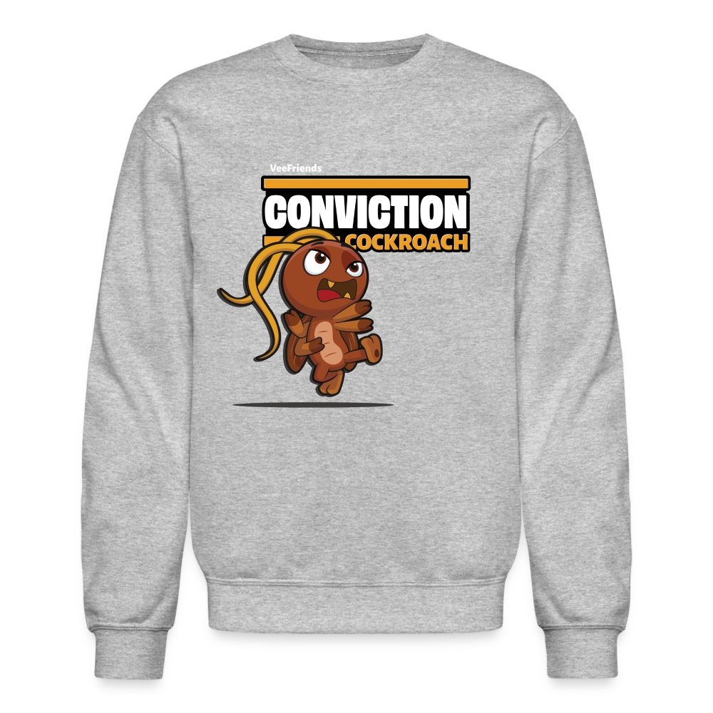 Conviction Cockroach Character Comfort Adult Crewneck Sweatshirt - heather gray