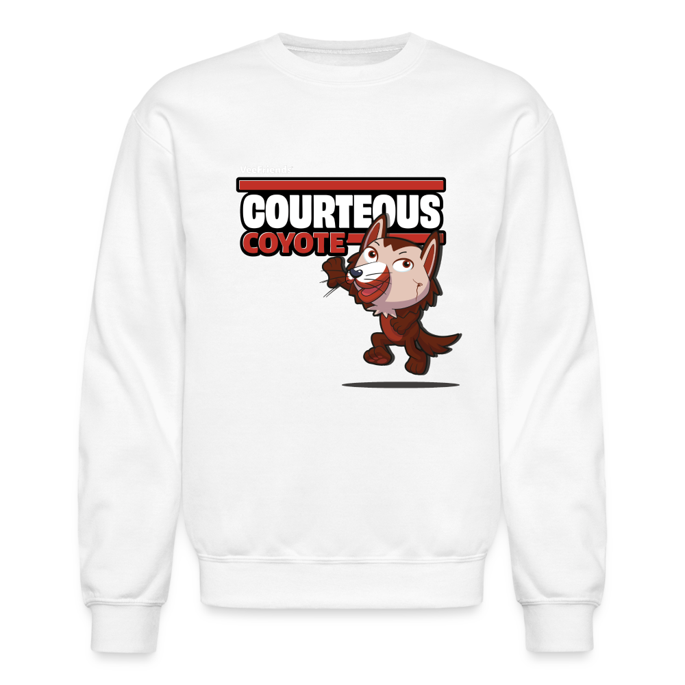 Courteous Coyote Character Comfort Adult Crewneck Sweatshirt - white