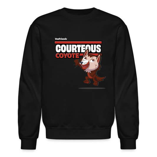 Courteous Coyote Character Comfort Adult Crewneck Sweatshirt - black