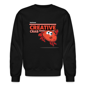 Creative Crab Character Comfort Adult Crewneck Sweatshirt - black