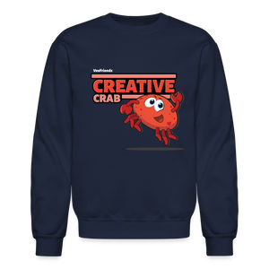 Creative Crab Character Comfort Adult Crewneck Sweatshirt - navy