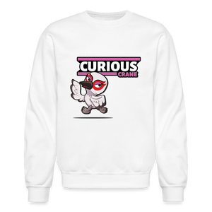 Curious Crane Character Comfort Adult Crewneck Sweatshirt - white