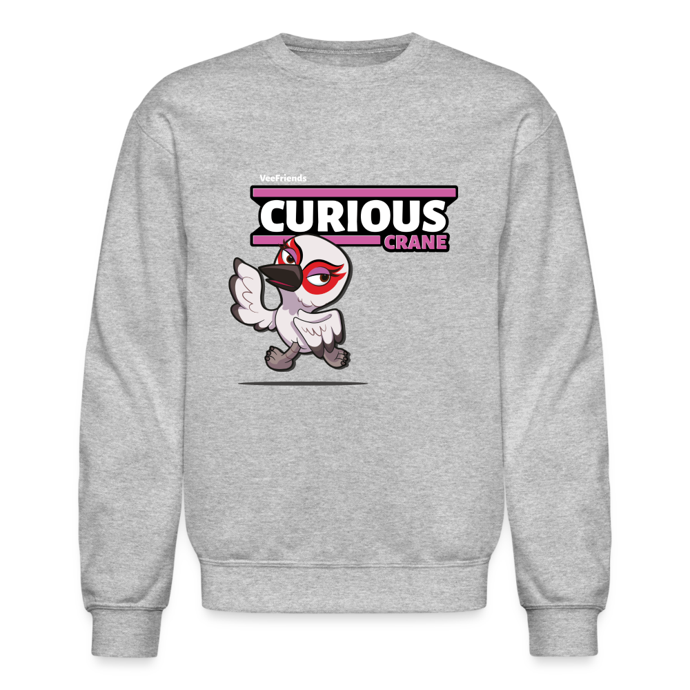 Curious Crane Character Comfort Adult Crewneck Sweatshirt - heather gray