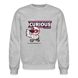 
            
                Load image into Gallery viewer, Curious Crane Character Comfort Adult Crewneck Sweatshirt - heather gray
            
        