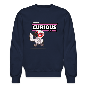 Curious Crane Character Comfort Adult Crewneck Sweatshirt - navy