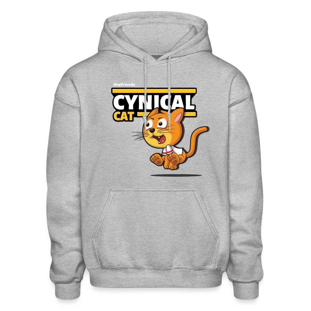Cynical Cat Character Comfort Adult Hoodie - heather gray