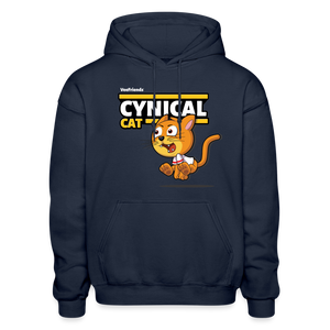 
            
                Load image into Gallery viewer, Cynical Cat Character Comfort Adult Hoodie - navy
            
        