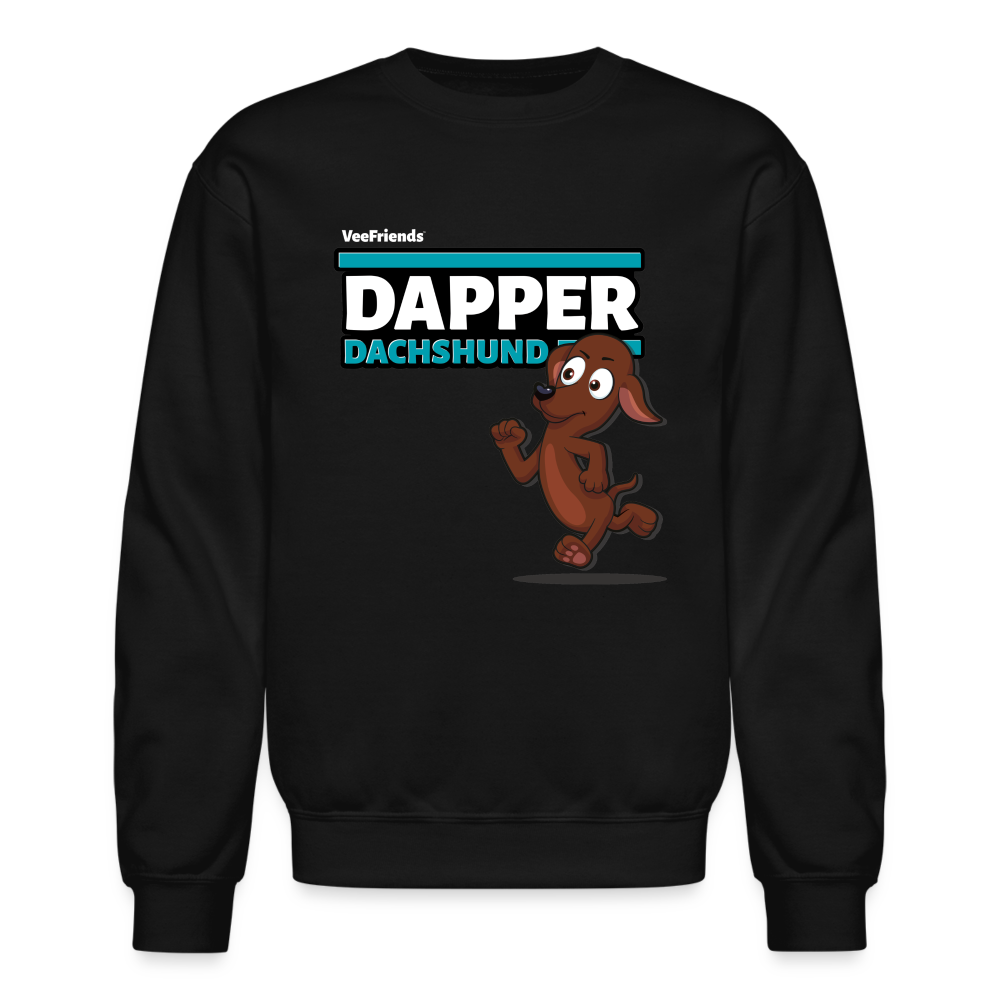 Dapper Dachshund Character Comfort Adult Crewneck Sweatshirt - black