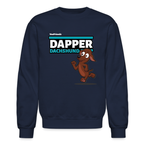 
            
                Load image into Gallery viewer, Dapper Dachshund Character Comfort Adult Crewneck Sweatshirt - navy
            
        
