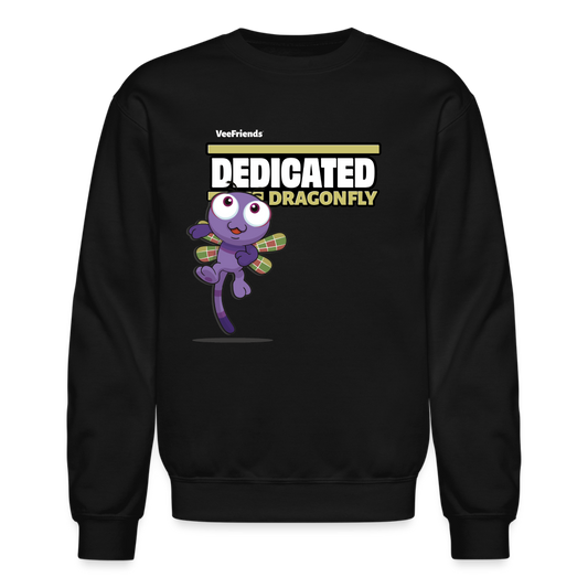 Dedicated Dragonfly Character Comfort Adult Crewneck Sweatshirt - black