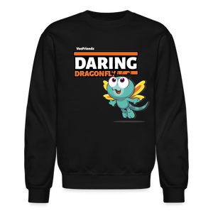 Daring Dragonfly Character Comfort Adult Crewneck Sweatshirt - black