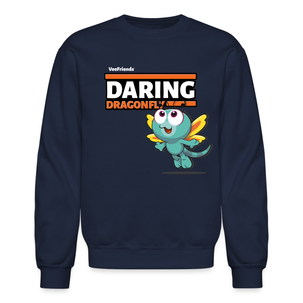 Daring Dragonfly Character Comfort Adult Crewneck Sweatshirt - navy