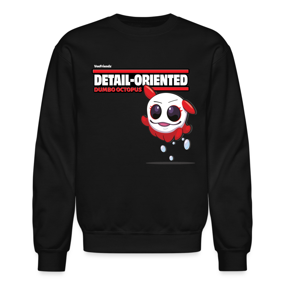 Detail-Oriented Dumbo Octopus Character Comfort Adult Crewneck Sweatshirt - black