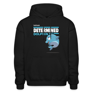 Determined Dolphin Character Comfort Adult Hoodie - black