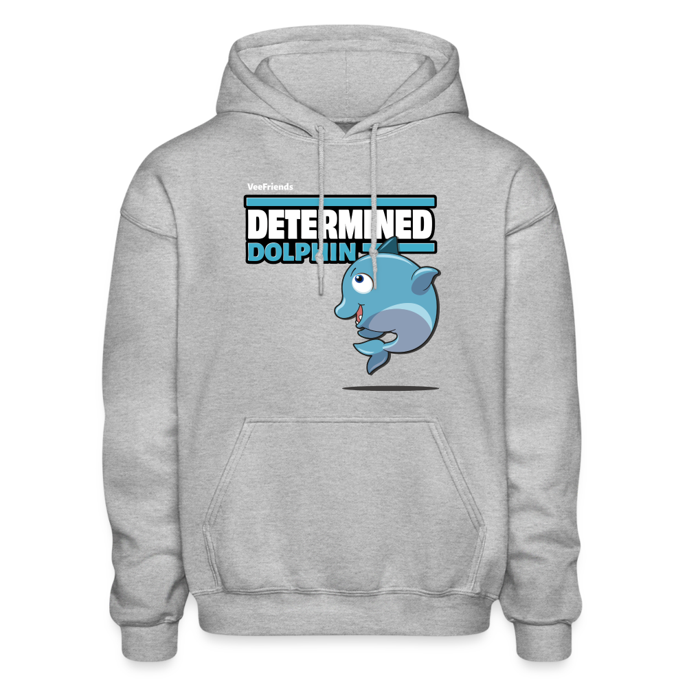 Determined Dolphin Character Comfort Adult Hoodie - heather gray