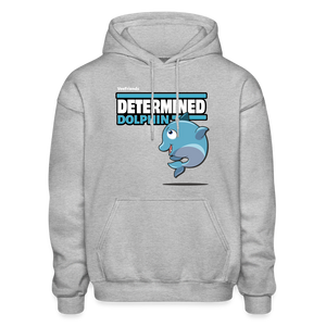Determined Dolphin Character Comfort Adult Hoodie - heather gray