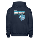 Determined Dolphin Character Comfort Adult Hoodie - navy