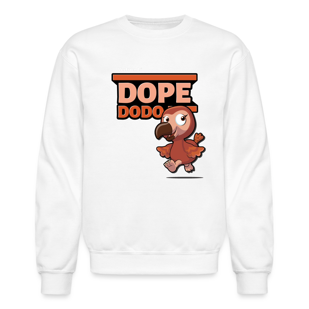 Dope Dodo Character Comfort Adult Crewneck Sweatshirt - white