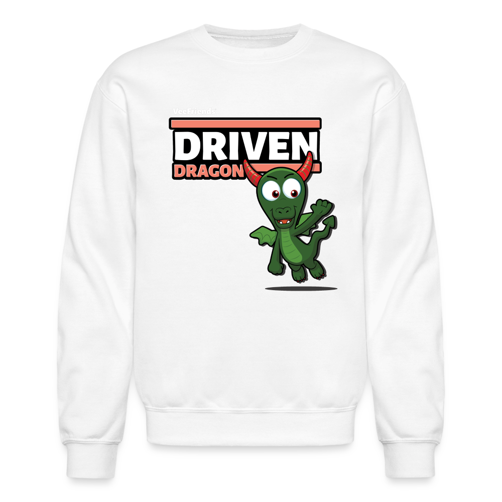 Driven Dragon Character Comfort Adult Crewneck Sweatshirt - white