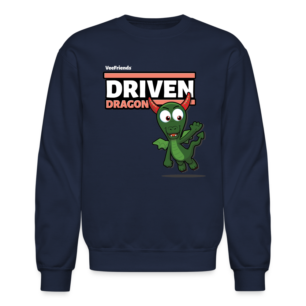 Driven Dragon Character Comfort Adult Crewneck Sweatshirt - navy