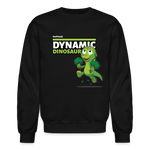 Dynamic Dinosaur Character Comfort Adult Crewneck Sweatshirt - black