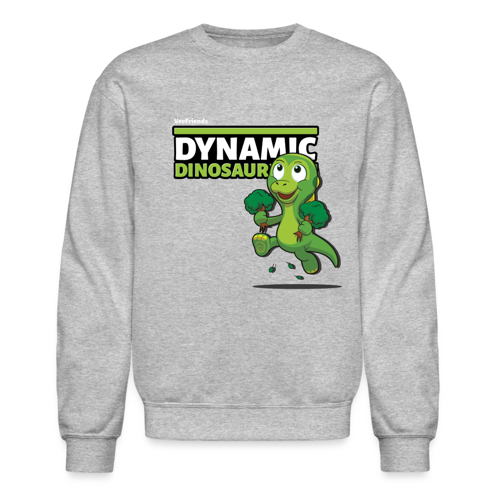Dynamic Dinosaur Character Comfort Adult Crewneck Sweatshirt - heather gray